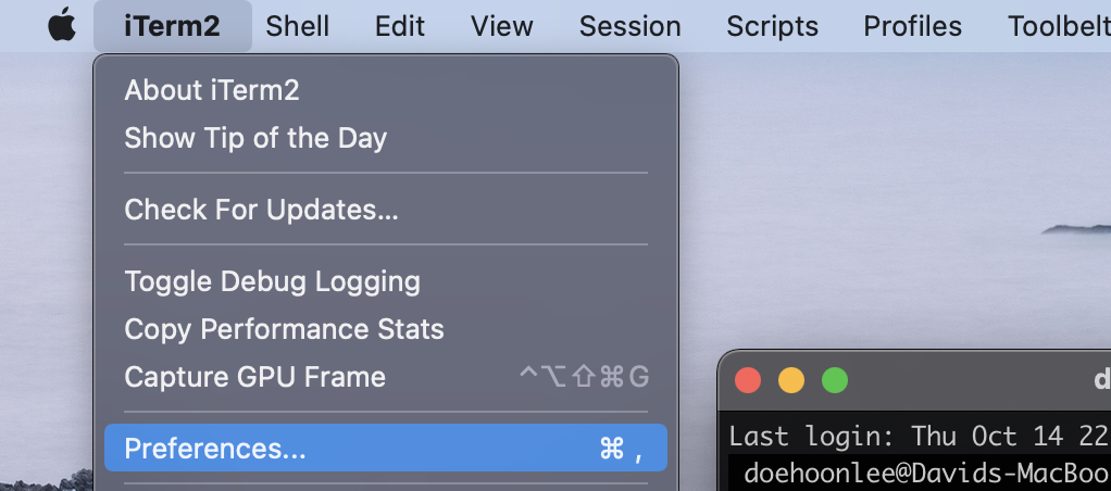 iterm preference